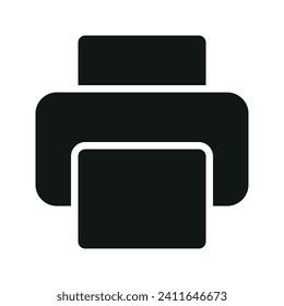 Illustration vector graphic icon of Printer. Solid Style Icon. Computer And Device Themed Icon. Vector illustration isolated on white background. Perfect for website or application design.