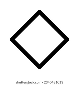 Icono gráfico vectorial de ilustración de Rhombus. Icono de estilo de esquema. Icono de tema de forma. Ilustración vectorial aislada en fondo blanco. Perfecto para el diseño de sitios web o aplicaciones.