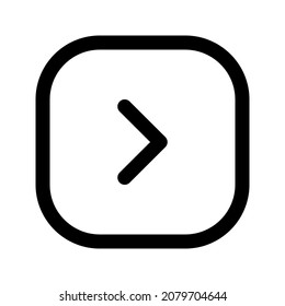 Illustration vector graphic icon of Right Arrow 1. Outline Style Icon. Vector illustration isolated on white background. Perfect for website or application design.