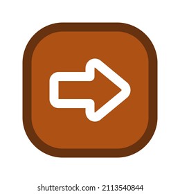 Illustration vector graphic icon of Right Arrow 4. Filled Line Style Icon. Vector illustration isolated on white background. Perfect for website or application design.