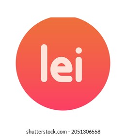 Illustration vector graphic icon of Romania Leu currency. Gradient Style Icon. Vector illustration isolated on white background. Perfect for website or application design.