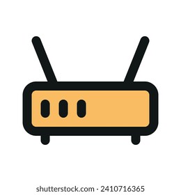 Illustration vector graphic icon of Router. Filled Line Style Icon. Computer And Device Themed Icon. Vector illustration isolated on white background. Perfect for website or application design.
