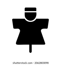 Illustration vector graphic icon of Scarecrow. Solid Style Icon. Halloween Themed Icon. Vector illustration isolated on white background. Perfect for website or application design.