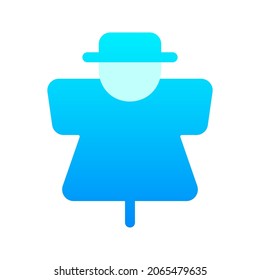 Illustration vector graphic icon of Scarecrow. Gradient Style Icon. Halloween Themed Icon. Vector illustration isolated on white background. Perfect for website or application design.