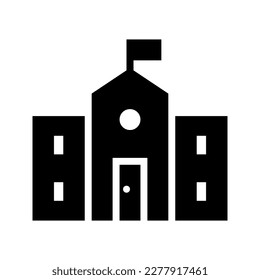 Illustration, Vektorgrafik Symbol der Schule. Solid Style Symbol. Bildgedankensymbol. Vektorgrafik einzeln auf weißem Hintergrund. Perfekt für Website- oder Anwendungsdesign.
