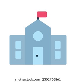 Illustration vector graphic icon of School. Flat Style Icon. Education Themed Icon. Vector illustration isolated on white background. Perfect for website or application design.