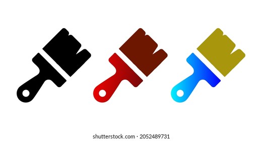 Ilustración vectorial gráfico del icono de un conjunto de pinceles de estilo plano a la moda aislado en el fondo. Dibujar el símbolo de la página del icono del pincel para el diseño del sitio Web Dibujar el logotipo del icono del pincel, aplicación.