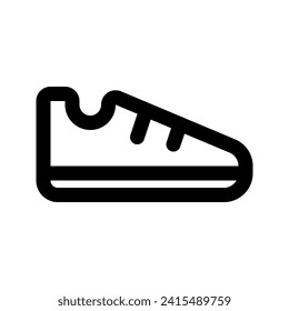 Illustration, Vektorgrafik Symbol von Shoe. Umrisssymbol. Kleidung Thematisches Symbol. Vektorgrafik einzeln auf weißem Hintergrund. Perfekt für Website- oder Anwendungsdesign.