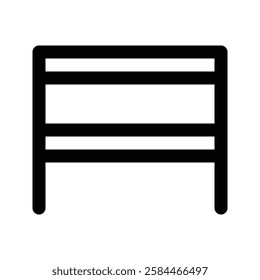 Illustration vector graphic icon of Shoe Rack. Outline Style Icon. Furniture Themed Icon. Vector illustration isolated on white background. Perfect for website or application design.