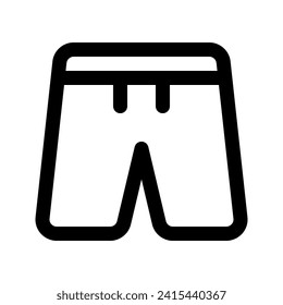 Illustration vector graphic icon of Shorts. Outline Style Icon. Clothes Themed Icon. Vector illustration isolated on white background. Perfect for website or application design.