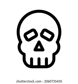 Illustration vector graphic icon of Skull. Outline Style Icon. Halloween Themed Icon. Vector illustration isolated on white background. Perfect for website or application design.