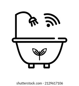 illustration vector graphic of icon smart ecco home, perfect for suitable for templates and vector illustrations with modern and technology-based eco-friendly home interior concepts