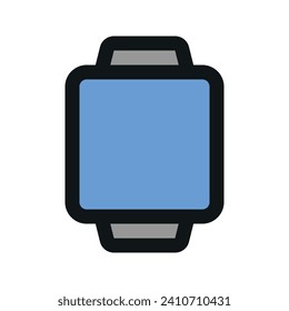 Illustration, Vektorgrafik Symbol von Smart Watch. Filled Line Style Icon. Symbol für Computer und Gerät Vektorgrafik einzeln auf weißem Hintergrund. Perfekt für Website- oder Anwendungsdesign.