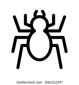 Illustration vector graphic icon of Spider. Outline Style Icon. Halloween Themed Icon. Vector illustration isolated on white background. Perfect for website or application design.
