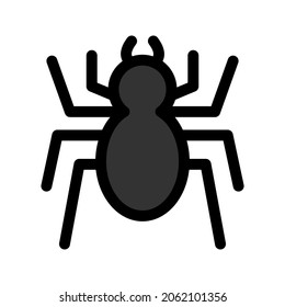 Illustration vector graphic icon of Spider. Filled Line Style Icon. Halloween Themed Icon. Vector illustration isolated on white background. Perfect for website or application design.