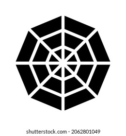 Illustration vector graphic icon of Spider Web. Solid Style Icon. Halloween Themed Icon. Vector illustration isolated on white background. Perfect for website or application design.