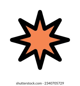 Icono gráfico vectorial de ilustración de Star. Icono de estilo de línea relleno. Icono de tema de forma. Ilustración vectorial aislada en fondo blanco. Perfecto para el diseño de sitios web o aplicaciones.