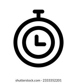 Illustration vector graphic icon of Stopwatch. Outline Style Icon. Sport Themed Icon. Vector illustration isolated on white background. Perfect for website or application design.