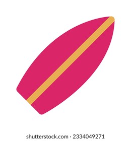 Illustration vector graphic icon of Surfing Board. Flat Style Icon. Sport Themed Icon. Vector illustration isolated on white background. Perfect for website or application design.