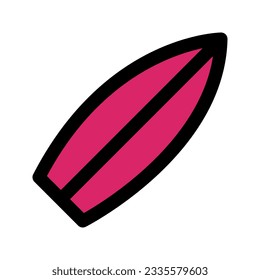 Illustration vector graphic icon of Surfing Board. Filled Line Style Icon. Sport Themed Icon. Vector illustration isolated on white background. Perfect for website or application design.
