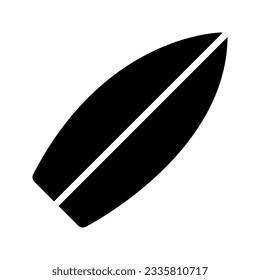 Illustration vector graphic icon of Surfing Board. Solid Style Icon. Sport Themed Icon. Vector illustration isolated on white background. Perfect for website or application design.
