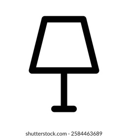 Illustration vector graphic icon of Table Lamp. Outline Style Icon. Furniture Themed Icon. Vector illustration isolated on white background. Perfect for website or application design.