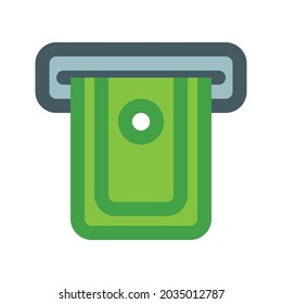 Illustration vector graphic icon of Take Money. Filled Line Style Icon. Vector illustration isolated on white background. Perfect for website or application design.