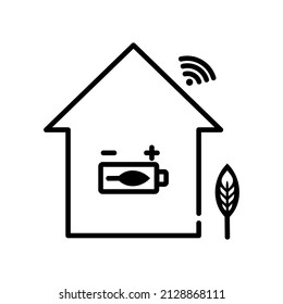 illustration vector graphic of icon technology-based eco-friendly house, perfect for suitable as a dream house, can save electricity costs to be more efficient and can control the house remotely