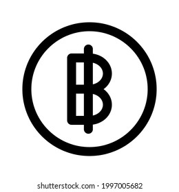 Illustration vector graphic icon of Thailand Baht currency. Line style icon. Vector illustration isolated on white background. Perfect for website or application design.