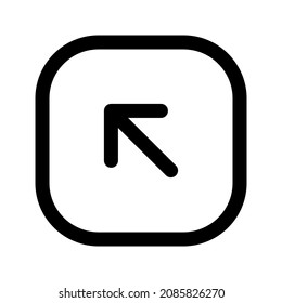 Illustration vector graphic icon of Top Left Arrow 2. Outline Style Icon. Vector illustration isolated on white background. Perfect for website or application design.