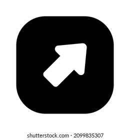 Illustration vector graphic icon of Top Right Arrow 1. Solid Style Icon. Vector illustration isolated on white background. Perfect for website or application design.