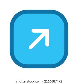 Illustration vector graphic icon of Top Right Arrow 2. Filled Line Style Icon. Vector illustration isolated on white background. Perfect for website or application design.
