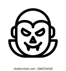 Illustration vector graphic icon of Vampire. Outline Style Icon. Halloween Themed Icon. Vector illustration isolated on white background. Perfect for website or application design.