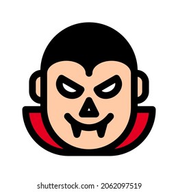 Icono gráfico vectorial de ilustración de Vampire. Icono de estilo de línea relleno. Icono Temático De Halloween. Ilustración vectorial aislada en fondo blanco. Perfecto para el diseño de sitios web o aplicaciones.