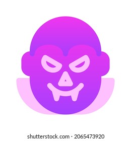 Illustration vector graphic icon of Vampire. Gradient Style Icon. Halloween Themed Icon. Vector illustration isolated on white background. Perfect for website or application design.
