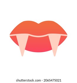 Icono gráfico vectorial de ilustración de Boca de vampiro. Icono de estilo de degradado. Icono Temático De Halloween. Ilustración vectorial aislada en fondo blanco. Perfecto para el diseño de sitios web o aplicaciones.