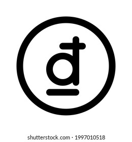 Illustration vector graphic icon of Vietnam Dong currency. Line style icon. Vector illustration isolated on white background. Perfect for website or application design.