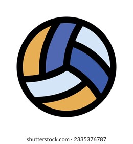 Illustration vector graphic icon of Volleyball. Filled Line Style Icon. Sport Themed Icon. Vector illustration isolated on white background. Perfect for website or application design.