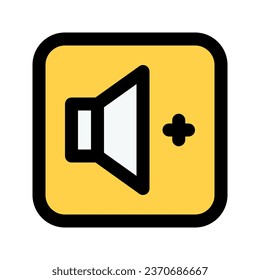 Icono gráfico vectorial de ilustración de Volumen Arriba. Icono de estilo de línea relleno. Icono de tema multimedia. Ilustración vectorial aislada en fondo blanco. Perfecto para el diseño de sitios web o aplicaciones.