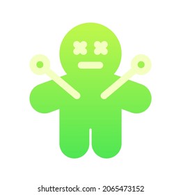 Illustration vector graphic icon of Voodoo Doll. Gradient Style Icon. Halloween Themed Icon. Vector illustration isolated on white background. Perfect for website or application design.