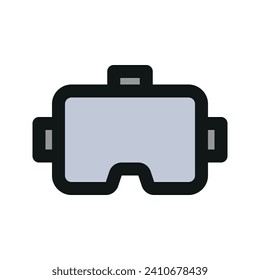 Illustration vector graphic icon of VR Glasses. Filled Line Style Icon. Computer And Device Themed Icon. Vector illustration isolated on white background. Perfect for website or application design.