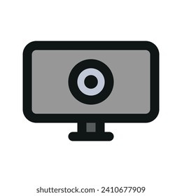 Illustration vector graphic icon of Webcam. Filled Line Style Icon. Computer And Device Themed Icon. Vector illustration isolated on white background. Perfect for website or application design.