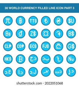 Illustration vector graphic icon of World Currency Icon Set Part 3. Filled line style icon. Vector illustration isolated on white background. Perfect for website or application design.
