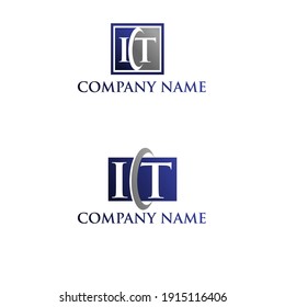 illustration vector graphic for IT or ICT letter logo