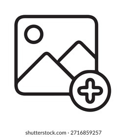 Illustration vector graphic of Image Add Icon