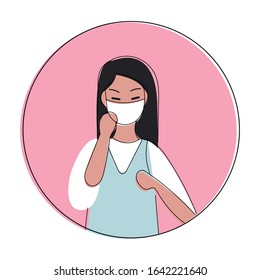 Illustration Vector Graphic Of Image Man Wearing China Flags Surgical Mask To Prevent Coronavirus And Diseases. Wuhan Virus Disease. Girl Wearing Mask Due To Infection Of Virus. Peopl In Medical Mask