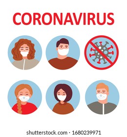 Illustration vector graphic of image people wearing surgical mask and goggles to prevent Coronavirus and diseases. Coronaviruses vector illustration.