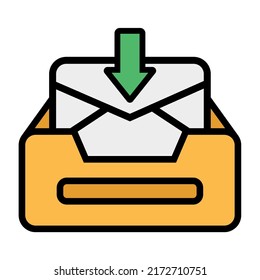 Illustration Vector Graphic of inbox, envelope receive letter, mail icon