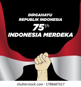 Illustration of vector graphic Independence day of Indonesia 75 th