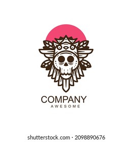 Illustration vector graphic of Indian Skull, good for logo design